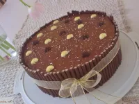 Fotografija recepta: Kremasta torta s sadjem in čokoladnim namazom