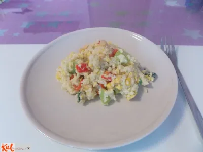 Prosena kaša z zelenjavo in jajci