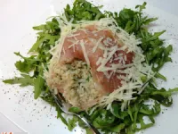 Fotografija recepta: Rižota s tartufato v pršutovem ovoju