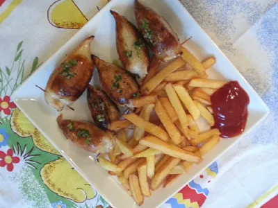 Polnjeni kalamari (lignji) na žaru