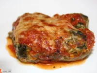 Fotografija recepta: Zapečeni skutni cmočki s špinačo in čemažem