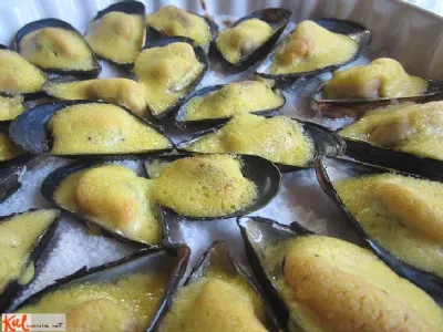 Klapavice gratinirane z omako iz penine..