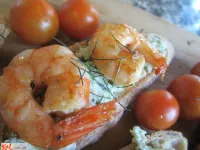 Fotografija recepta: Kozice na brusketi