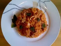 Fotografija recepta: Rdeča rižota z lignji