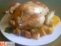 Fotografija recepta: Mariniran in nadevan pečen piščanec 