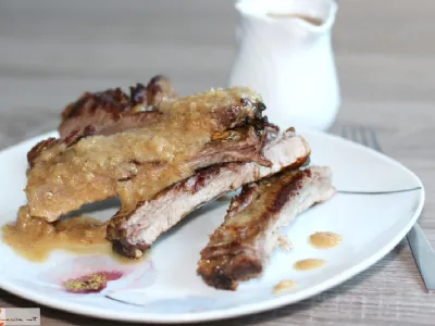 Pečena svinjska rebrca s šampanjcem