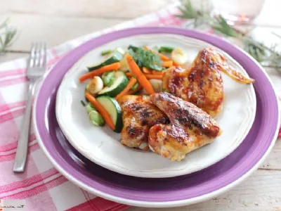 Perutničke z medom in zelenjavo iz voka