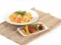 Fotografija recepta: Široki rezanci s kozicami v kremni omaki s penino