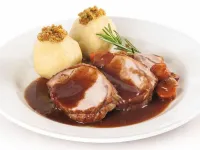 Fotografija recepta: Telečja pečenka z domačimi cmoki