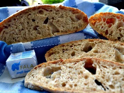 Mešan pirin kruh s kislim testom