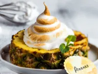 Fotografija recepta: Popečen ananas z vanilijevim sladoledom