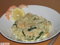 Fotografija recepta: Rižota z bučkami in škampi