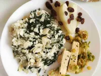 Fotografija recepta: Riž s špinačo, tofujem in koromačem