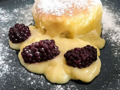 Krofi iz pečice pečeni v vanilijevi kremi