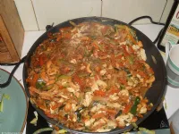 Fotografija recepta: Zelenjava z indijskimi oreščki in piščancem v marinadi