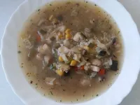 Fotografija recepta: Enolončnica s puranom, zelenjavo, šampinjoni in basmati rižem