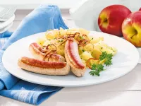 Fotografija recepta: Pire z jabolki in mini pečenice