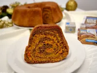 Fotografija recepta: Čokoladna kokosova potica z bučo in korenčkom