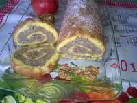 Fotografija recepta: Jabolčna rulada z orehi