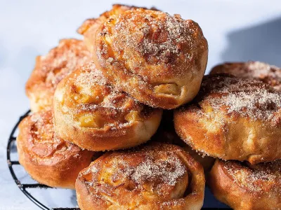 Rahli jabolčni polžki s posipom iz cimeta in sladkorja