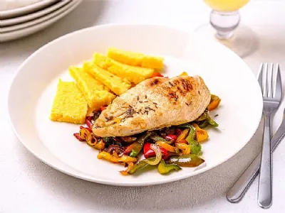 Piščanec s papriko in polento