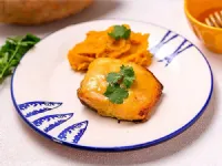 Fotografija recepta: Losos z bučo v omaki iz medu in gorčice