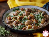 Fotografija recepta: Kremna juha iz šampinjonov, špinače in leče po receptu Taja’s goods