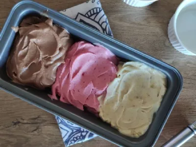 Veganski tribarvni sladoled