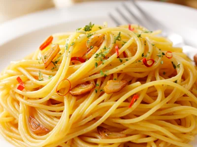 Špageti s česnom, oljem in čilijem (“Aglio, olio, peperoncino”)