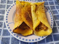 Fotografija recepta: Slana jajčna palačinka s tuninim nadevom 