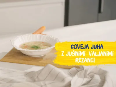 Goveja juha z valjanimi rezanci