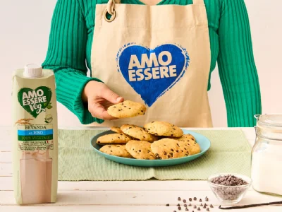 Mehki piškoti z riževim napitkom in čokoladnimi kapljicami