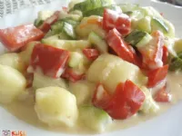 Fotografija recepta: Njoki s pečeno zelenjavo