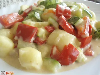 Njoki s pečeno zelenjavo