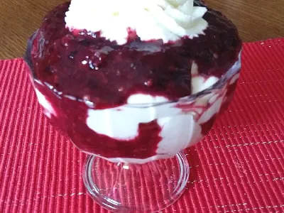 Vanilijeva krema z jagodami