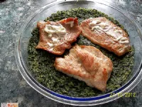 Fotografija recepta: Pečen riž in špinača s piščancem