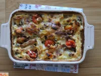 Fotografija recepta: Gratinirane testenine z zelenjavo