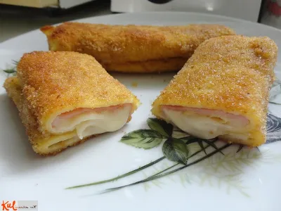 Ocvrti kaneloni s šunko in sirom