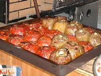 Fotografija recepta: Nadevani paradižniki ali paprike po grško