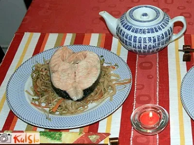 Lososov kotlet na sopari