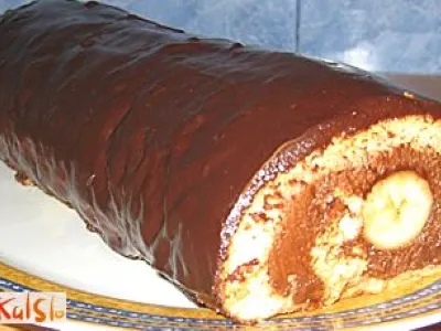 Čokoladna rolada z banano