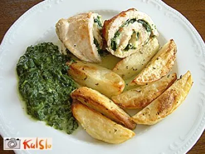 Puranji zvitek z mocarelo in špinačo