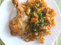 Fotografija recepta: Pečena piščančja bedrca s papriko