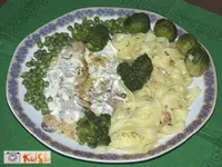 Fotografija recepta: Ribji file s smetano in rezanci