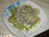 Fotografija recepta: Zeleni rezanci s šampinjoni in gorgonzolo