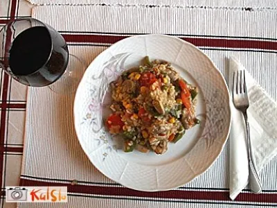 Piščančja rižota z veliko zelenjave