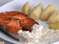 Fotografija recepta: Losos v smetanovi omaki