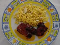 Fotografija recepta: Pikantna svinjska rebra s prilogo