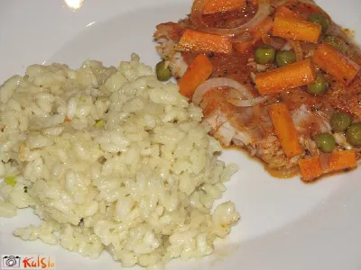 Riž s čebulo in česnom