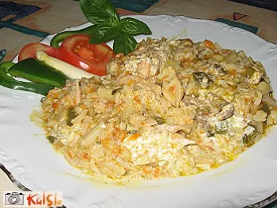 Rižota s šparglji in piščancem